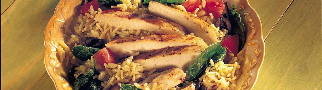 Warm Spinach and Rice Salad with Chicken