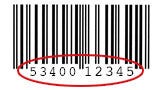 Black and white barcode with numeric code highlighted