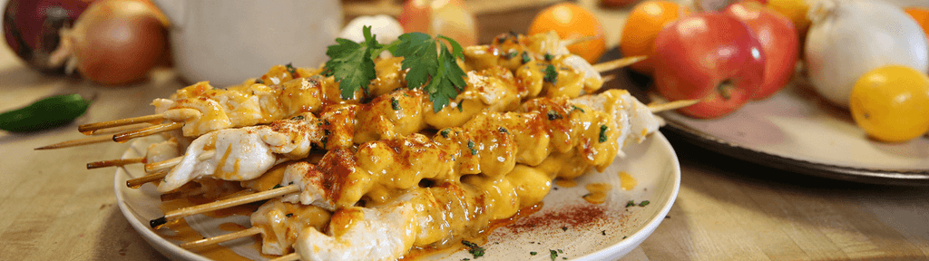 Coconut Curry Chicken Skewers